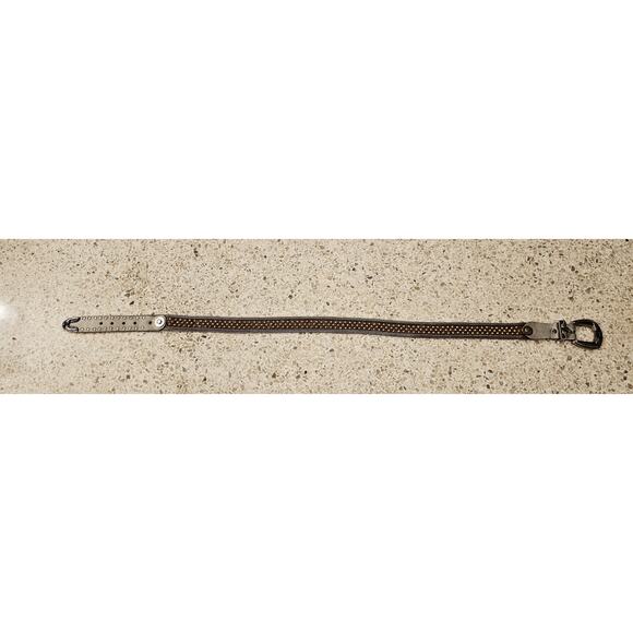 Vintage USMECO Silver Woven Mesh Metal Braided Studded Leather Belt w/gold Bead - Picture 9 of 14